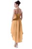 ColsBM Victoria Apricot Hawaiian A-line Sleeveless Chiffon Tea Length Ruching Evening Dresses