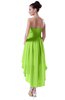 ColsBM Victoria Bright Green Hawaiian A-line Sleeveless Chiffon Tea Length Ruching Evening Dresses