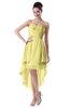 ColsBM Victoria Daffodil Hawaiian A-line Sleeveless Chiffon Tea Length Ruching Evening Dresses