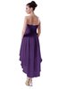 ColsBM Victoria Dark Purple Hawaiian A-line Sleeveless Chiffon Tea Length Ruching Evening Dresses