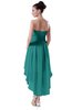 ColsBM Victoria Emerald Green Hawaiian A-line Sleeveless Chiffon Tea Length Ruching Evening Dresses
