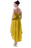 ColsBM Victoria Lemon Curry Hawaiian A-line Sleeveless Chiffon Tea Length Ruching Evening Dresses