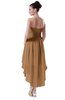 ColsBM Victoria Light Brown Hawaiian A-line Sleeveless Chiffon Tea Length Ruching Evening Dresses