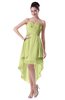 ColsBM Victoria Lime Green Hawaiian A-line Sleeveless Chiffon Tea Length Ruching Evening Dresses