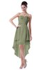 ColsBM Victoria Moss Green Hawaiian A-line Sleeveless Chiffon Tea Length Ruching Evening Dresses