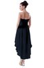 ColsBM Victoria Navy Blue Hawaiian A-line Sleeveless Chiffon Tea Length Ruching Evening Dresses