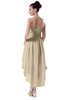 ColsBM Victoria Novelle Peach Hawaiian A-line Sleeveless Chiffon Tea Length Ruching Evening Dresses