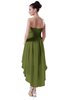 ColsBM Victoria Olive Green Hawaiian A-line Sleeveless Chiffon Tea Length Ruching Evening Dresses