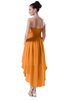 ColsBM Victoria Orange Hawaiian A-line Sleeveless Chiffon Tea Length Ruching Evening Dresses