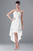 ColsBM Victoria White Hawaiian A-line Sleeveless Chiffon Tea Length Ruching Evening Dresses