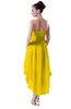 ColsBM Victoria Yellow Hawaiian A-line Sleeveless Chiffon Tea Length Ruching Evening Dresses