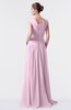 ColsBM Valerie Baby Pink Antique A-line V-neck Lace up Chiffon Floor Length Evening Dresses