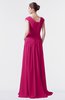 ColsBM Valerie Beetroot Purple Antique A-line V-neck Lace up Chiffon Floor Length Evening Dresses