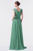 ColsBM Valerie Beryl Green Antique A-line V-neck Lace up Chiffon Floor Length Evening Dresses