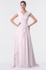 ColsBM Valerie Blush Antique A-line V-neck Lace up Chiffon Floor Length Evening Dresses