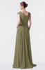 ColsBM Valerie Boa Antique A-line V-neck Lace up Chiffon Floor Length Evening Dresses