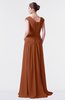 ColsBM Valerie Bombay Brown Antique A-line V-neck Lace up Chiffon Floor Length Evening Dresses