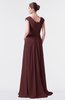 ColsBM Valerie Burgundy Antique A-line V-neck Lace up Chiffon Floor Length Evening Dresses