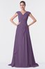ColsBM Valerie Chinese Violet Antique A-line V-neck Lace up Chiffon Floor Length Evening Dresses