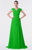 ColsBM Valerie Classic Green Antique A-line V-neck Lace up Chiffon Floor Length Evening Dresses