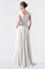 ColsBM Valerie Cloud White Antique A-line V-neck Lace up Chiffon Floor Length Evening Dresses