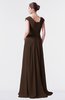 ColsBM Valerie Copper Antique A-line V-neck Lace up Chiffon Floor Length Evening Dresses