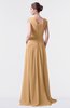 ColsBM Valerie Desert Mist Antique A-line V-neck Lace up Chiffon Floor Length Evening Dresses