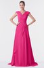 ColsBM Valerie Fandango Pink Antique A-line V-neck Lace up Chiffon Floor Length Evening Dresses
