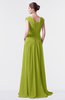 ColsBM Valerie Green Oasis Antique A-line V-neck Lace up Chiffon Floor Length Evening Dresses