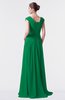 ColsBM Valerie Green Antique A-line V-neck Lace up Chiffon Floor Length Evening Dresses