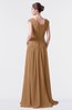 ColsBM Valerie Light Brown Antique A-line V-neck Lace up Chiffon Floor Length Evening Dresses