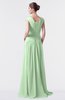 ColsBM Valerie Light Green Antique A-line V-neck Lace up Chiffon Floor Length Evening Dresses