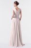 ColsBM Valerie Light Pink Antique A-line V-neck Lace up Chiffon Floor Length Evening Dresses
