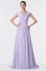 ColsBM Valerie Light Purple Antique A-line V-neck Lace up Chiffon Floor Length Evening Dresses