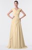 ColsBM Valerie Marzipan Antique A-line V-neck Lace up Chiffon Floor Length Evening Dresses