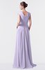 ColsBM Valerie Pastel Lilac Antique A-line V-neck Lace up Chiffon Floor Length Evening Dresses