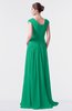 ColsBM Valerie Pepper Green Antique A-line V-neck Lace up Chiffon Floor Length Evening Dresses