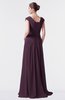 ColsBM Valerie Plum Antique A-line V-neck Lace up Chiffon Floor Length Evening Dresses