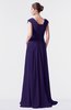 ColsBM Valerie Royal Purple Antique A-line V-neck Lace up Chiffon Floor Length Evening Dresses