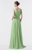 ColsBM Valerie Sage Green Antique A-line V-neck Lace up Chiffon Floor Length Evening Dresses