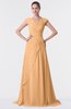 ColsBM Valerie Salmon Buff Antique A-line V-neck Lace up Chiffon Floor Length Evening Dresses