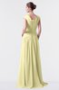 ColsBM Valerie Soft Yellow Antique A-line V-neck Lace up Chiffon Floor Length Evening Dresses