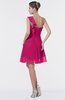 ColsBM Emmy Beetroot Purple Romantic One Shoulder Sleeveless Backless Ruching Bridesmaid Dresses