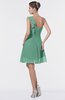 ColsBM Emmy Beryl Green Romantic One Shoulder Sleeveless Backless Ruching Bridesmaid Dresses