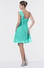 ColsBM Emmy Blue Turquoise Romantic One Shoulder Sleeveless Backless Ruching Bridesmaid Dresses