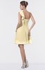 ColsBM Emmy Cornhusk Romantic One Shoulder Sleeveless Backless Ruching Bridesmaid Dresses