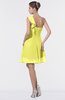 ColsBM Emmy Pale Yellow Romantic One Shoulder Sleeveless Backless Ruching Bridesmaid Dresses