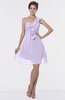 ColsBM Emmy Pastel Lilac Romantic One Shoulder Sleeveless Backless Ruching Bridesmaid Dresses