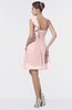 ColsBM Emmy Pastel Pink Romantic One Shoulder Sleeveless Backless Ruching Bridesmaid Dresses