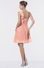 ColsBM Emmy Peach Romantic One Shoulder Sleeveless Backless Ruching Bridesmaid Dresses